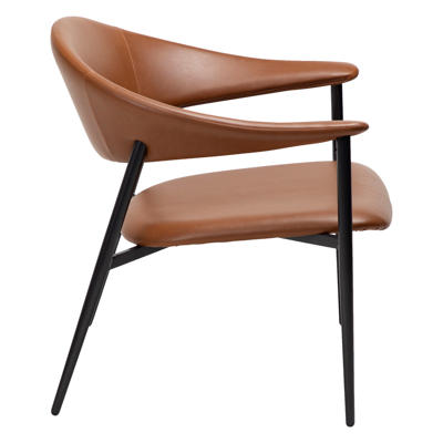 Loungestol Rover Vintage lysbrun kunstlæder /sort stoleben