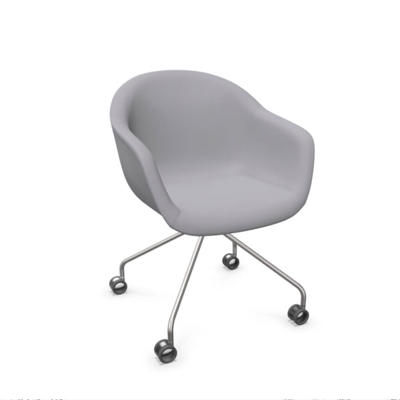 Stol Dauphin Fiore Club FI-7450 grå/krom stel m/hjul