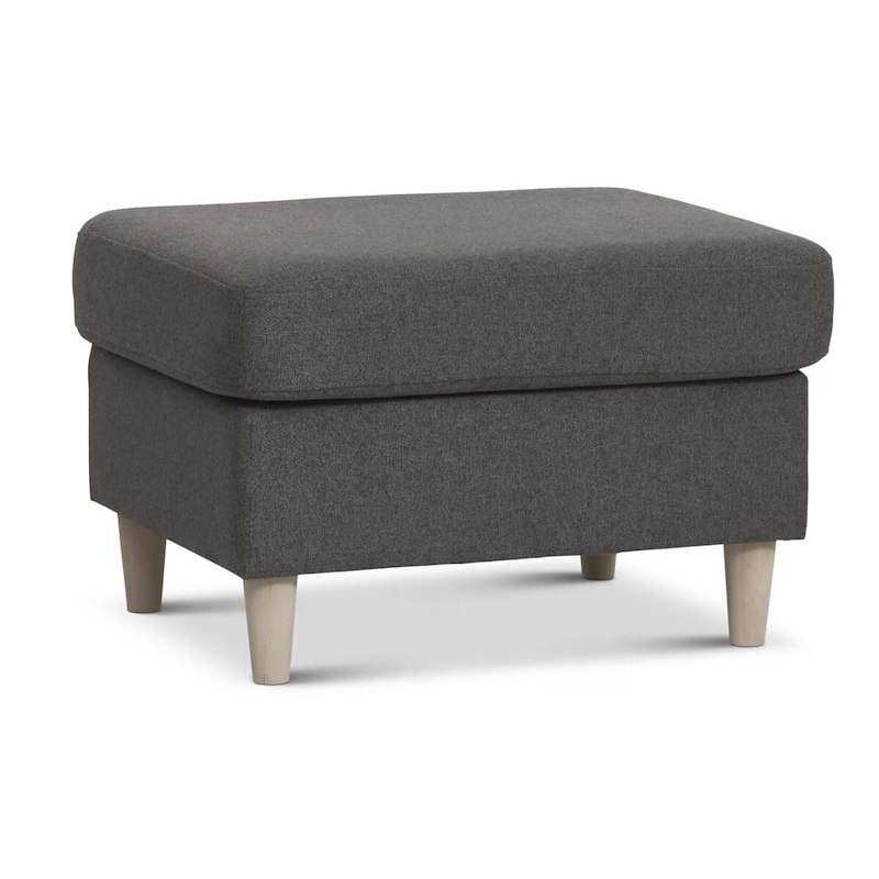 Puf Wendy Xpo antracit 85x52cm ben natur træ