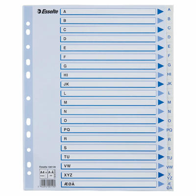 Register Esselte PP A4 Maxi A-Å hvid