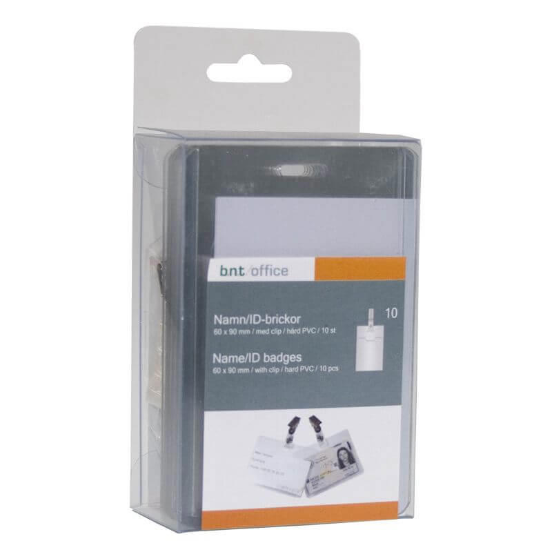 Navneskilte t/ID 90x60mm Plast stående format