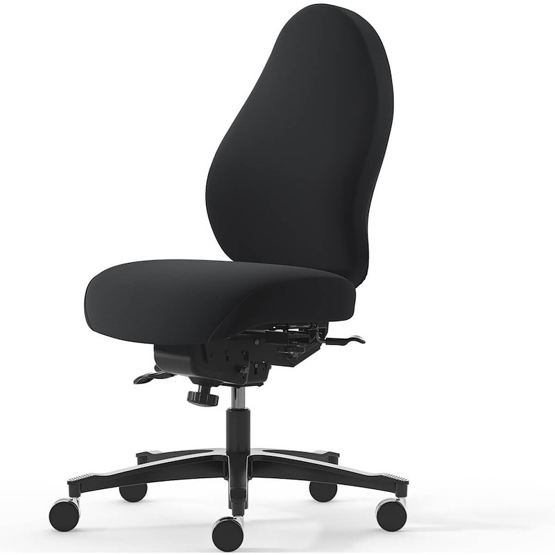 Kontorstol Malm R4 høj m. dux, blankt kryds, sort select