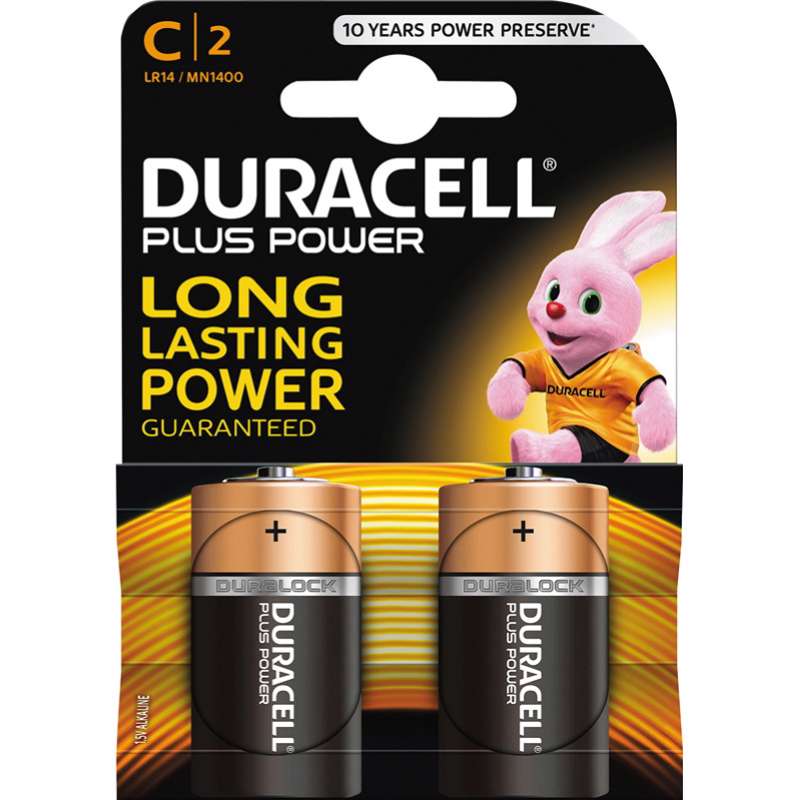 Batteri Duracell Plus Power C 2stk/pak