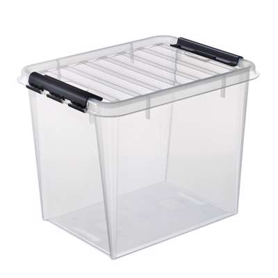Plastkasse SmartStore klar 52l m/låg 50x39x41cm
