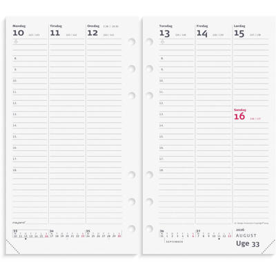 System PP ugekalender højformat sort skind 2026