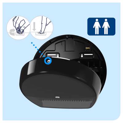 Dispenser Tork Mini Jumbo T2 sort t/toiletpapir 555008