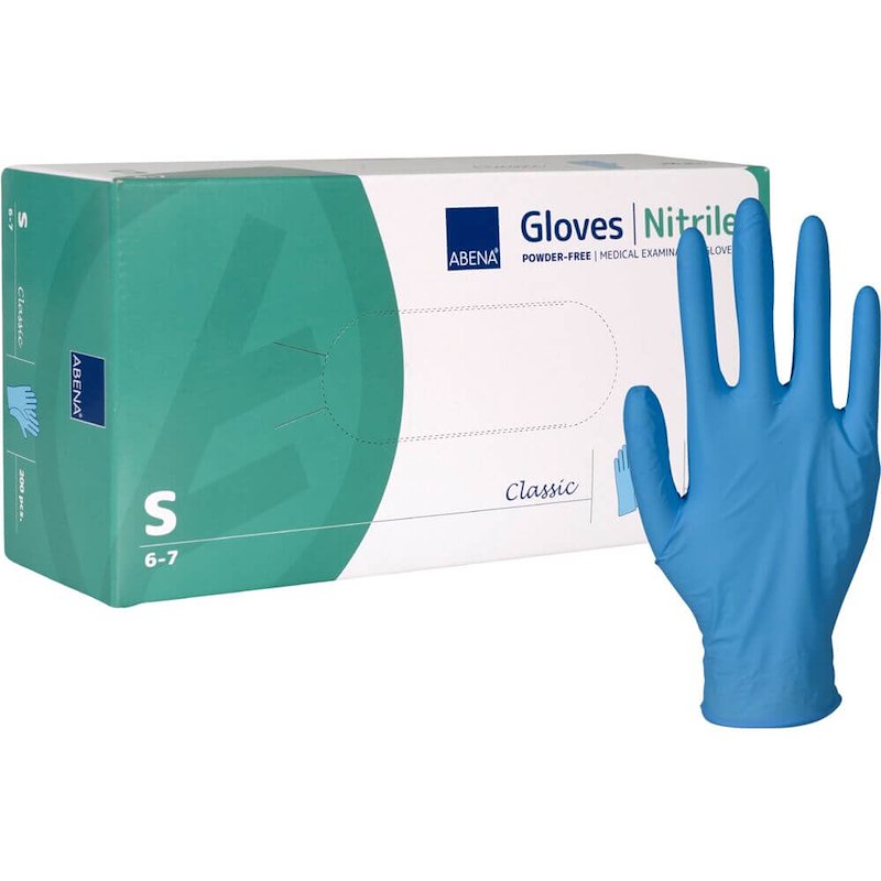 Nitrilhandsker small lyseblå pudderfri 200 stk/pak