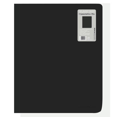 Demomappe PP BNT A4 sort m/10 lommer+forsidelomme