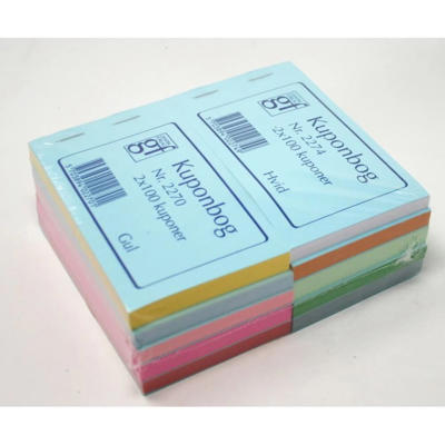 Kuponbog 2268 130x70 mm ass.