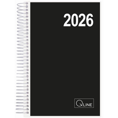 Spiralkalender Q-Line 2026 dagkalender sort. 12x17cm