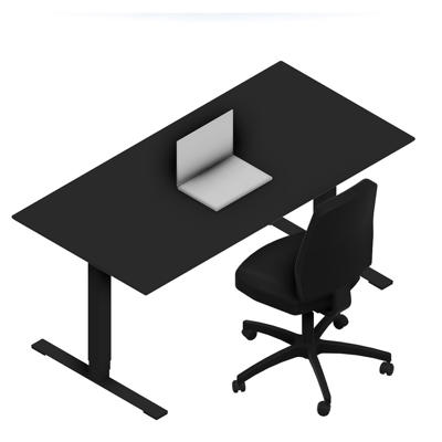 Hæve-sænke bord Dencon V3504 1600x800 sort stel sort lam pl