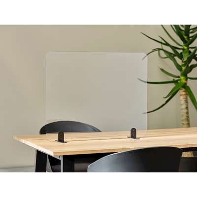 Smitteafskærmning 750x600 mm m. udskæring og fødder