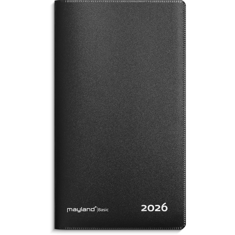 Basic månedskalender sort PP-plast 2026