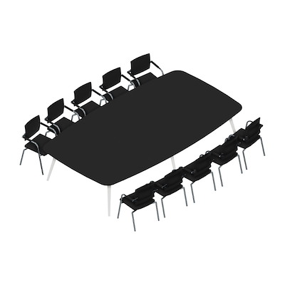 Konferencebord Dencon XL 1903 360x200 HPL sort/hvid