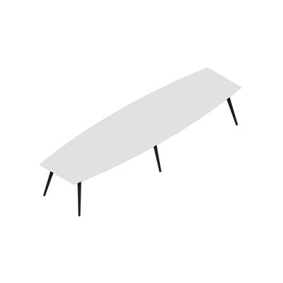 Konferencebord Dencon XL 1931 412x120 HPL hvid/sort