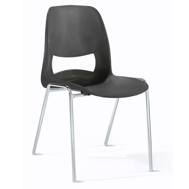 Kantinestol Mo antracit krom stel