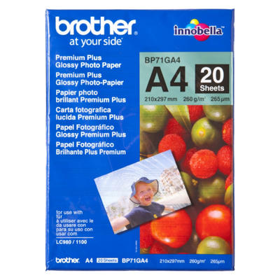 Photopapir Brother A4 glossy 20 ark, ny