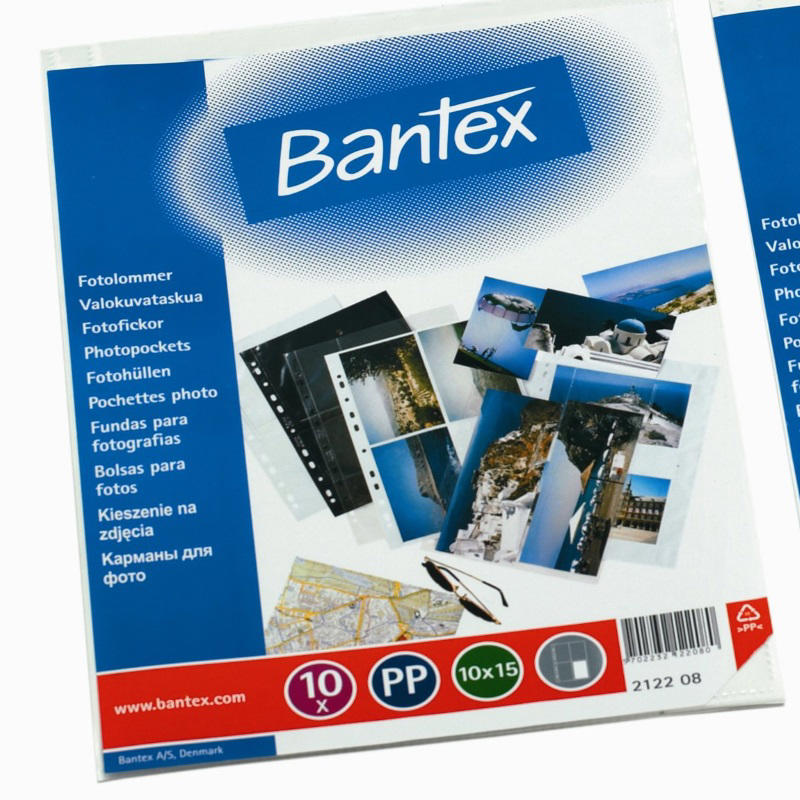 Fotolomme Bantex 10X15 pp hvid A4 højformat