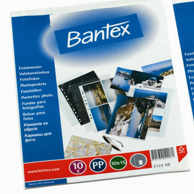 Fotolomme Bantex 10X15 pp hvid A4 højformat
