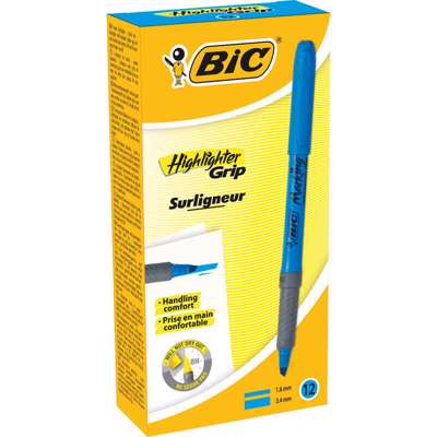 Tekstmarker Bic brite liner Grip blå