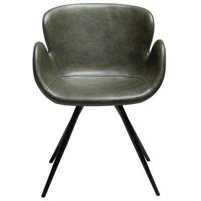 Stol Gaia Vintage grøn kunstlæder/sort stoleben