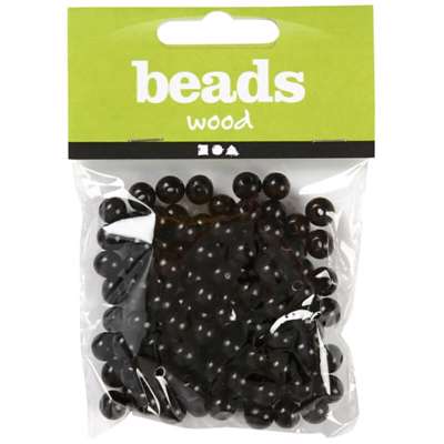 Perler træ Creas Ø10 3mm sort /70