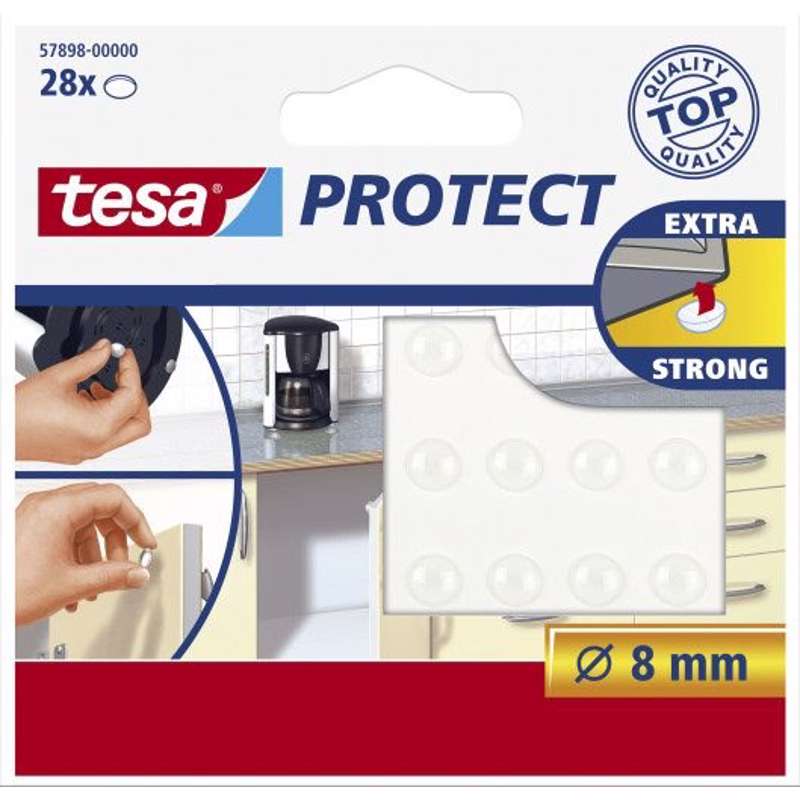 Klæbe filtpude Tesa Ø8mm selvklæbende 28stk/pak