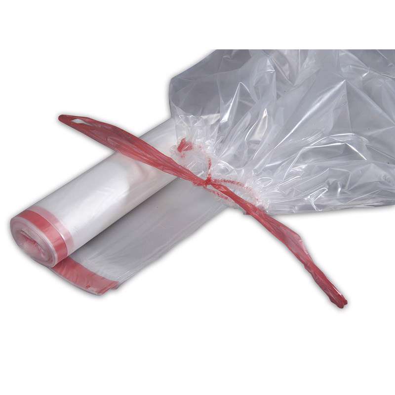 Affaldssæk m/snor plast klar 700x1100mm rl/10