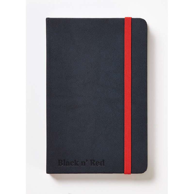 Notesbog Oxford Black n´Red A6 sort linieret hard cover