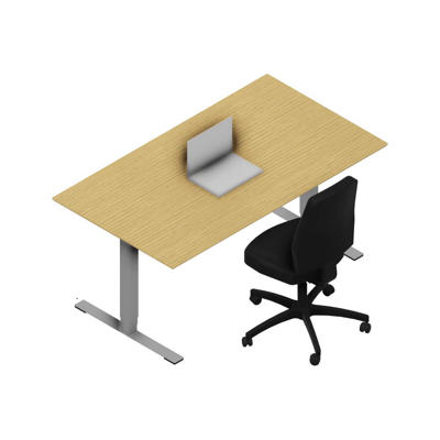 Hæve-sænke bord Dencon 12874 1600x900 alu stel eg pl