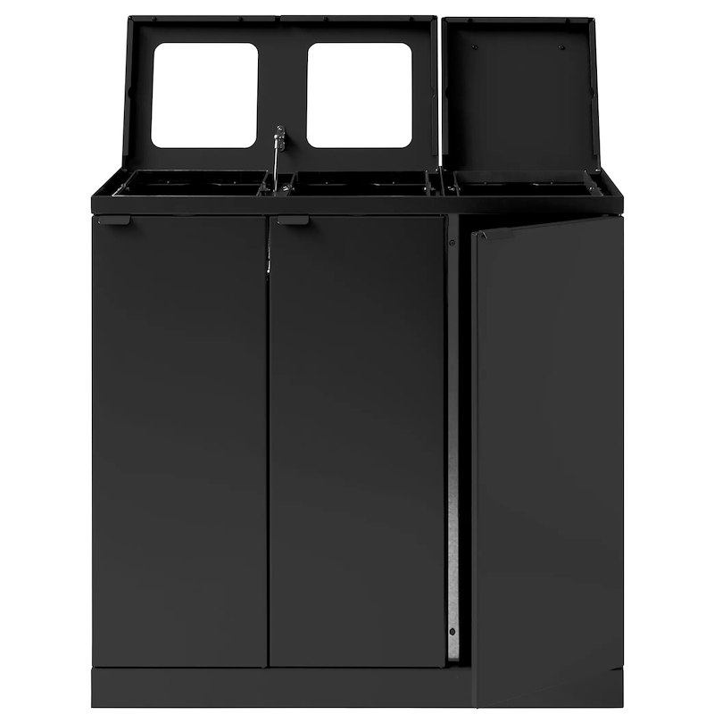 Affaldssystem affaldssortering Bica 873 3x65L m/hjul-låg sor