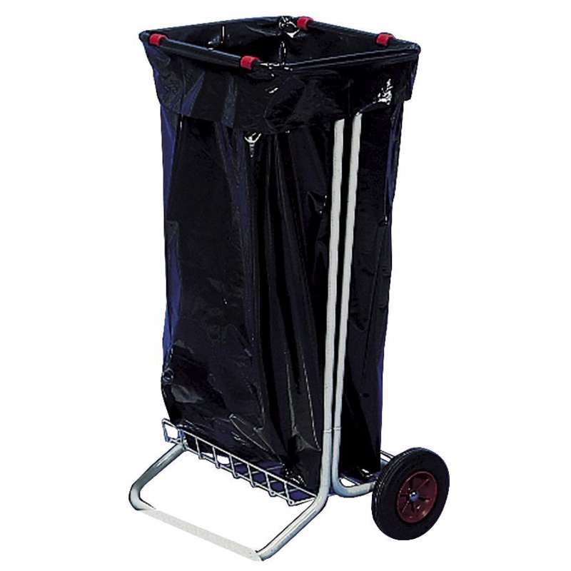 Affaldsstativ galvaniseret stål på 2 hjul ekskl. låg