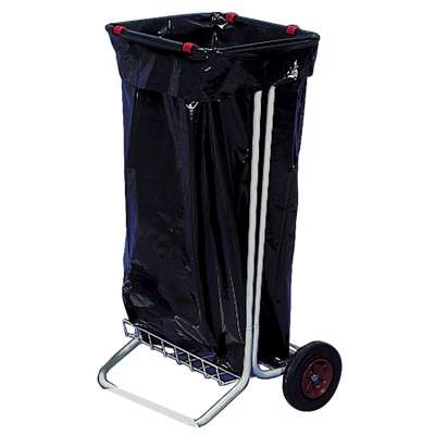 Affaldsstativ galvaniseret stål på 2 hjul ekskl. låg