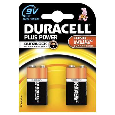 Batteri Duracell Plus Power 9V 2stk/pak