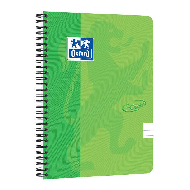 Notesbog Oxford Touch A5+ linieret 70ark 90g grøn