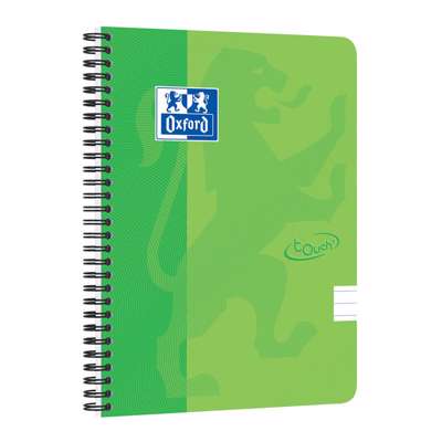 Notesbog Oxford Touch A5+ linieret 70ark 90g grøn
