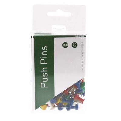 Markeringsnåle Push Pins Ass. 100stk/pk