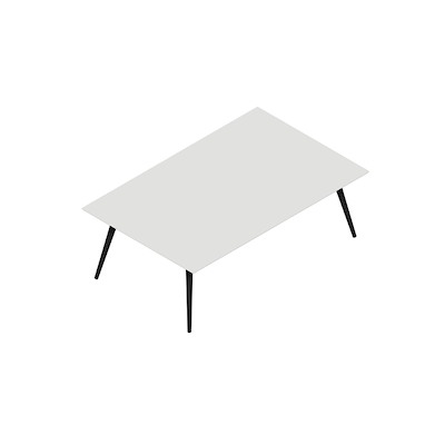 Konferencebord Dencon XL 1914 220x140 HPL hvid/sort