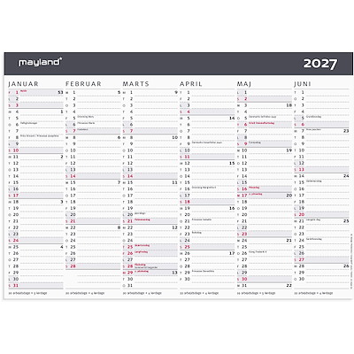 Kontorkalender A4 2027 Mayland Moderne