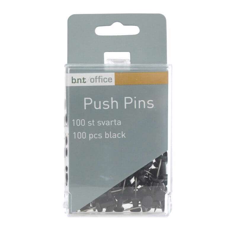 Markeringsnåle Push Pins sort 100stk/pk