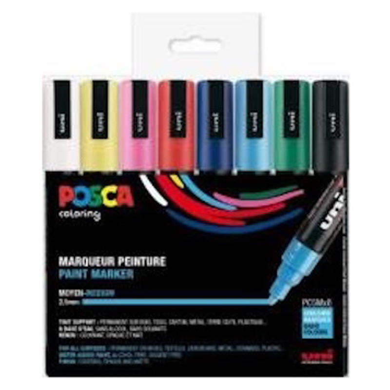 Marker Uni Posca Corner PC-5M, 8 ASS