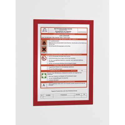 Inforamme Duraframe A4 magn/selvkl. rød pk./2