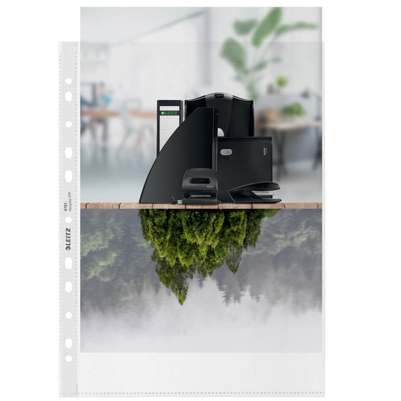 Plastlomme A4 Re:cycle Leitz 0,09mm præg 100stk/pak