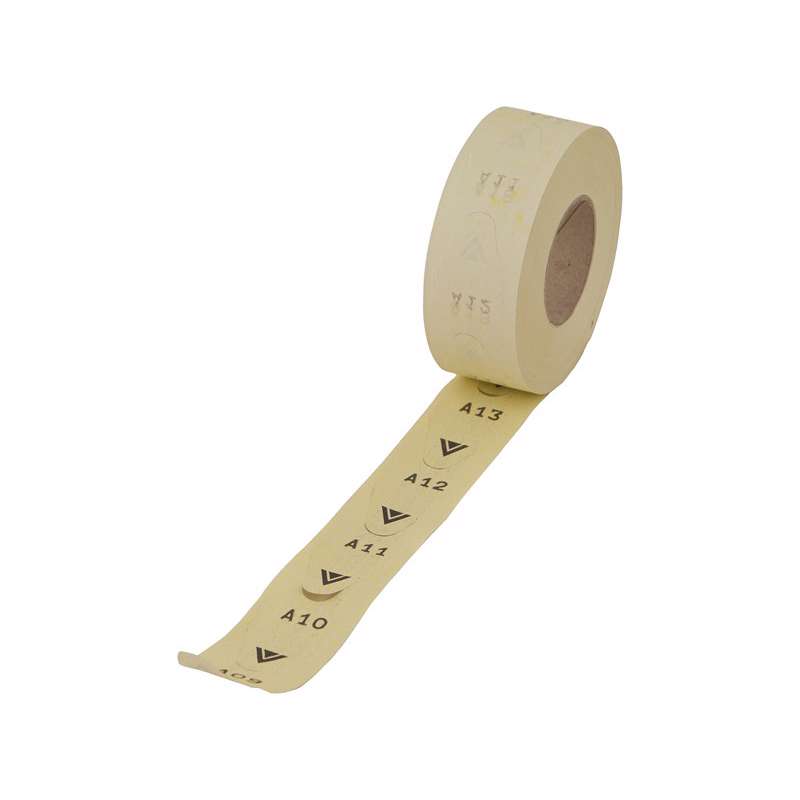 Billet t/nummer/kø system gul 2000stk/rl