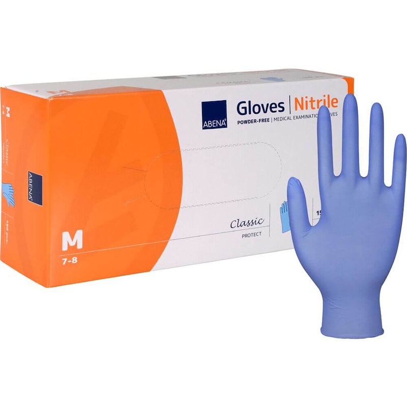 Nitrilhandsker blå medium pudderfri 150stk/pak