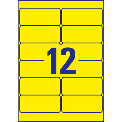 Etiketter Avery outdoor gul 99,1x42,3mm 12stk/ark L6107-20