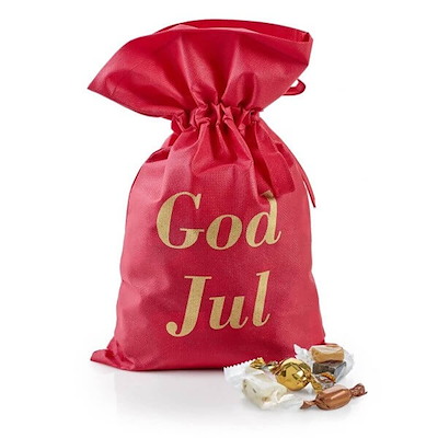 Julegave 2026 Rød Stofpose m/ God jul Julemix