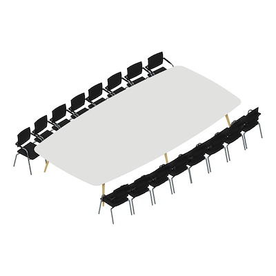 Konferencebord Dencon XL 1906 480x240 HPL hvid/eg