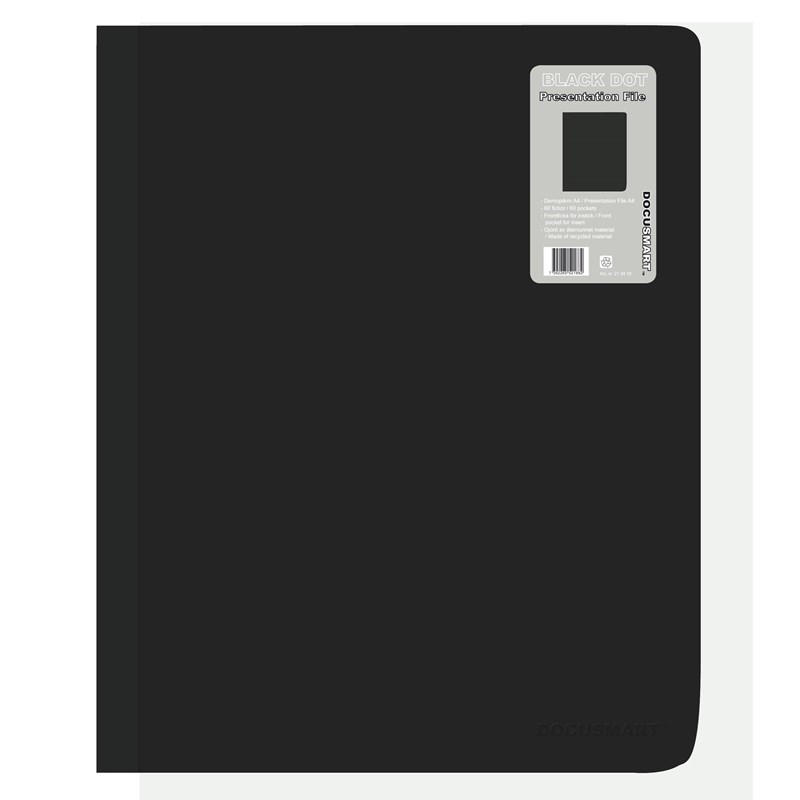 Demomappe PP BNT A4 sort m/60 lommer+forsidelomme