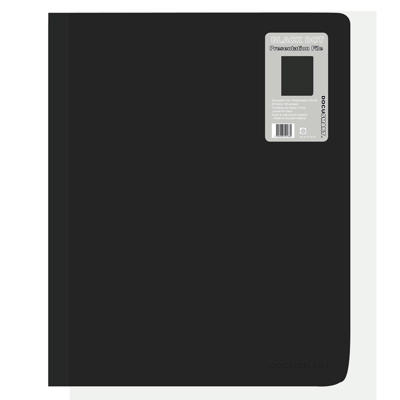 Demomappe PP BNT A4 sort m/60 lommer+forsidelomme